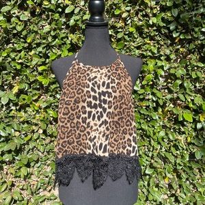 Leopard halter top